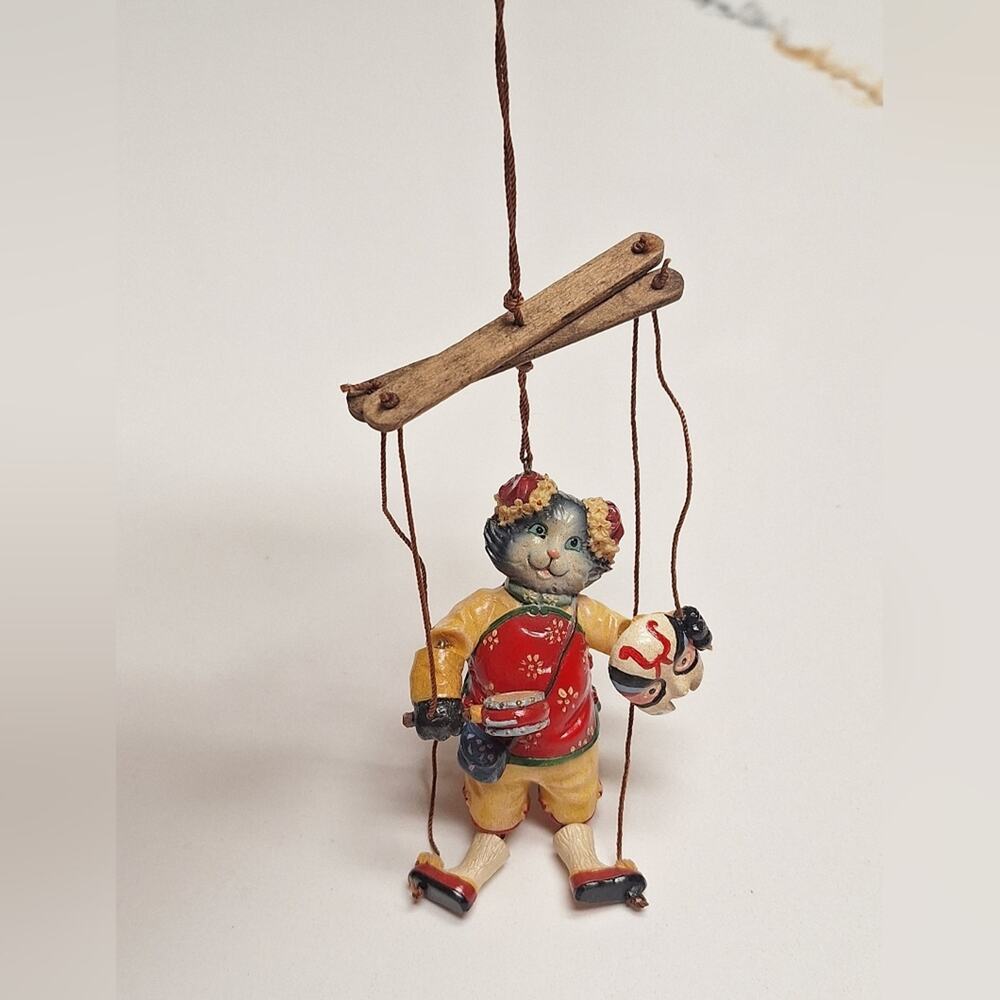 Boutique Asian Themed Cat Marionette Ornament